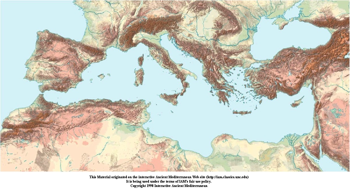 Mediterranean relief map